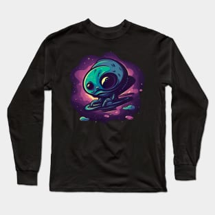 Cosmic Encounter - Extraterrestrial Alien Sci-Fi Art Long Sleeve T-Shirt